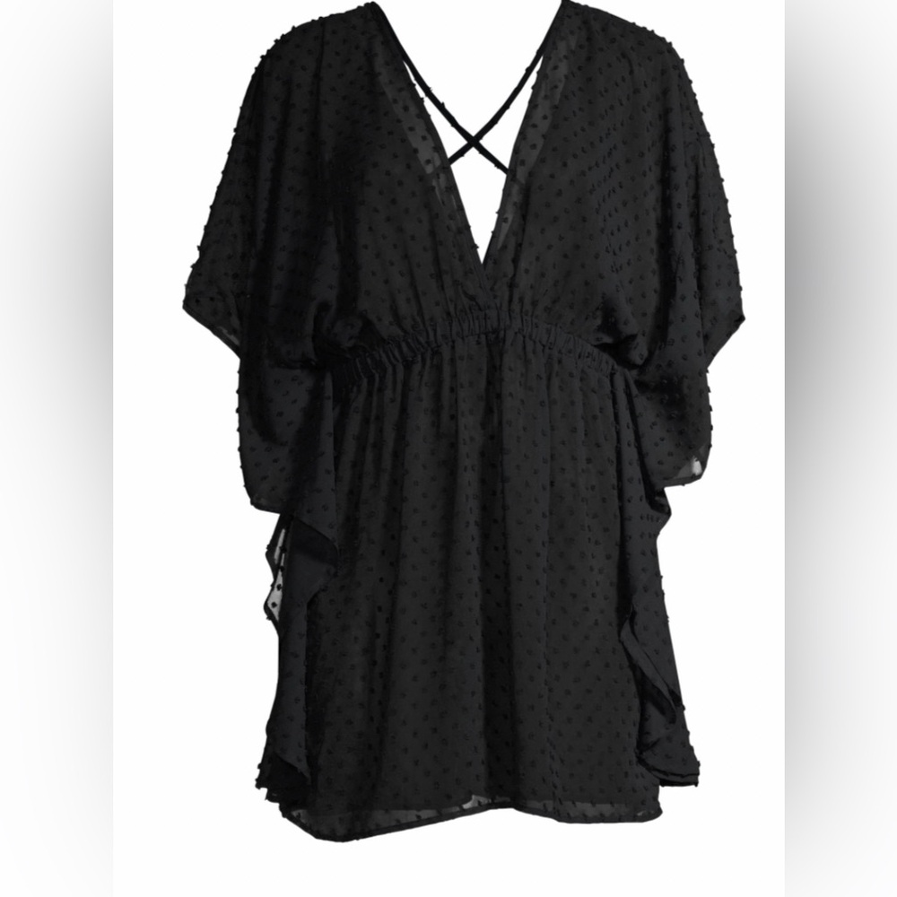Time and True Black Swiss Dot Cover Up Plus 2X 20W-22W NWT